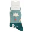 Mr Sparrow Cricket Scene Teal Socks additional 2