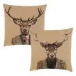 Hines of Oxford Pair of City Stag &amp; Country Stag Tapestry Cushions additional 1