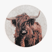 Handmade Concrete Highland Cow Illustration Coaster additional 2