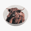Handmade Concrete Highland Cow Illustration Coaster additional 1