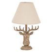 Stonewashed Stag Head Table Lamp With Linen Shade additional 1