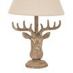 Stonewashed Stag Head Table Lamp With Linen Shade additional 2