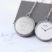 Modern Pocket Watch – Silver Finish, Handwriting Engraving additional 1