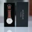 Architect Zephyr Watch – Walnut Strap, Modern Typeface Personalisation additional 3