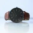 Minimalist Watch – Walnut Strap, Modern Personalised Text Engraving additional 6