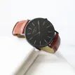 Minimalist Watch – Walnut Strap, Modern Personalised Text Engraving additional 5