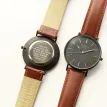 Minimalist Watch – Walnut Strap, Modern Personalised Text Engraving additional 2