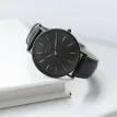 Minimalist Watch – Jet Black Strap, Modern Personalised Text Engraving additional 5