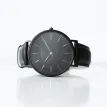 Minimalist Watch – Jet Black Strap, Modern Personalised Text Engraving additional 2