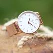 Architēct Blanc Watch – Rose Gold Mesh Strap, Modern Personalised Text Engraving additional 3