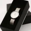 Architēct Blanc Watch – Silver Bezel &amp; Silver Mesh Strap, Handwriting Engraving additional 1