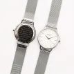 Architēct Blanc Watch – Silver Bezel &amp; Silver Mesh Strap, Modern Text Engraving additional 2