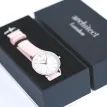 Architēct Blanc Watch – Silver Bezel &amp; Light Pink Strap, Modern Text Engraving additional 5