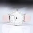 Architēct Blanc Watch – Silver Bezel &amp; Light Pink Strap, Modern Text Engraving additional 2