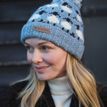 Pachamama Sheep Merino Wool Roll Back Bobble Beanie Blue additional 6