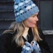 Pachamama Sheep Merino Wool Roll Back Bobble Beanie Blue additional 2