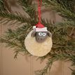 Pom Pom Sheep with Santa Hat Christmas Bauble additional 2
