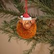 Pom Pom Highland Cow with Santa Hat Christmas Bauble additional 2