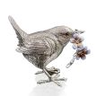 Richard Cooper Wren with Forget-me-Nots - Stainless Steel Sculpture additional 1