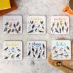 Sarah Edmonds Set of 6 Bird Pun Coasters additional 8