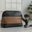 Men's Black &amp; Tan Leather Washbag additional 2