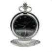 Silver &amp; Black Quartz Half Hunter Pocket Watch additional 1