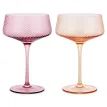 Twist Champagne Coupe Glasses - Set of 2 Pink/Peach additional 1