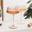 Twist Champagne Coupe Glasses - Set of 2 Pink/Peach additional 5