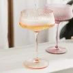 Twist Champagne Coupe Glasses - Set of 2 Pink/Peach additional 4