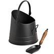 Black Coal Bucket with Teak Handle Shovel additional 2