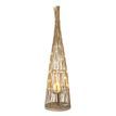 Large Conical Wicker Lantern With Glass Holder &amp; LED Lights additional 2