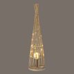 Large Conical Wicker Lantern With Glass Holder &amp; LED Lights additional 4