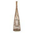 Large Conical Wicker Lantern With Glass Holder &amp; LED Lights additional 1