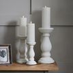 Large Matt White Ceramic Candle Holder additional 4