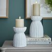 Large White Carved Hurricane Lantern additional 4