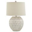 Lattice Ceramic Table Lamp With Linen Shade additional 1