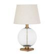 Lunel Glass Orb Table Lamp With Edged Linen Shade additional 2