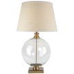 Lunel Glass Orb Table Lamp With Edged Linen Shade additional 1