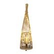 Medium Conical Wicker Lantern With Glass Holder &amp; LED Lights additional 2
