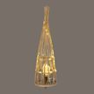 Medium Conical Wicker Lantern With Glass Holder &amp; LED Lights additional 4