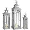 Set Of Three Wooden Lanterns With Archway Design additional 1