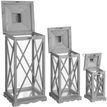 Set Of Three Wooden Lanterns With Traditional Cross Section additional 3
