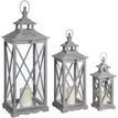 Set Of Three Wooden Lanterns With Traditional Cross Section additional 1