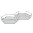 Silver Hexagon Set Of Two Trays additional 1