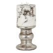 Silver Punch Faced Ceramic Large Candle Holder additional 4