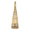 Small Conical Wicker Lantern With Glass Holder & LED Lights additional 2