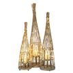 Small Conical Wicker Lantern With Glass Holder & LED Lights additional 3