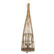 Small Conical Wicker Lantern With Glass Holder & LED Lights additional 1