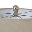Squat White Beaded Ceramic Lamp With Linen Shade additional 2