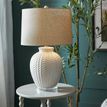 Twill Weave Ceramic Table Lamp With Linen Shade additional 5